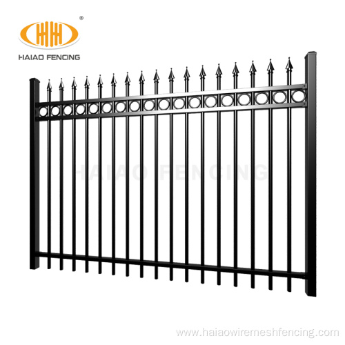 Spearhead Iron Fence Panels Tubular Steel Fence